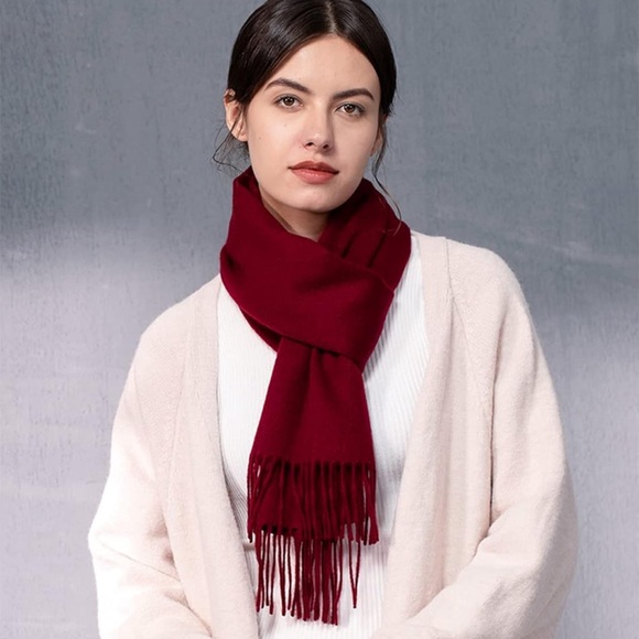 Cashmere & Wool Scarf Solid Color Lightweight Scarf for Men and Women new - Picture 2 of 6